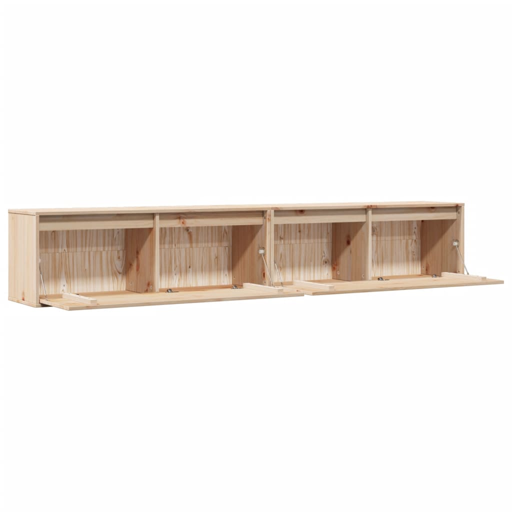 Dulapuri de perete 2 buc.,100x30x35 cm, lemn masiv de pin