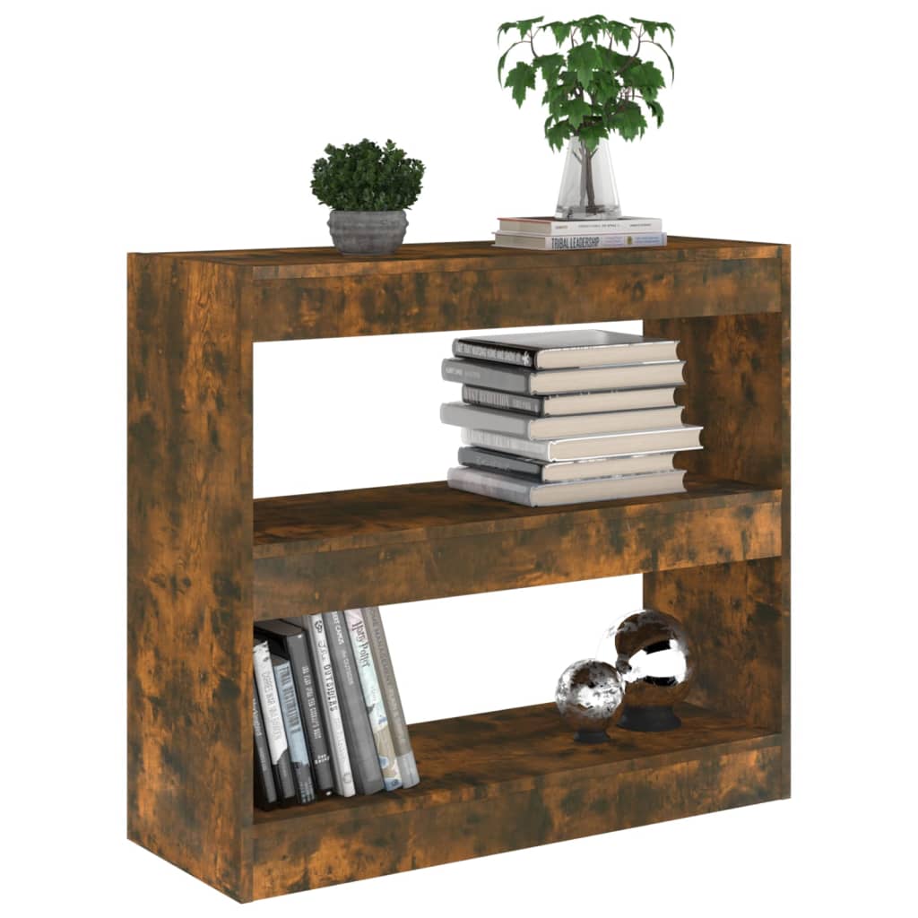 Bibliotecă/Separator cameră, stejar fumuriu, 80x30x72 cm, PAL