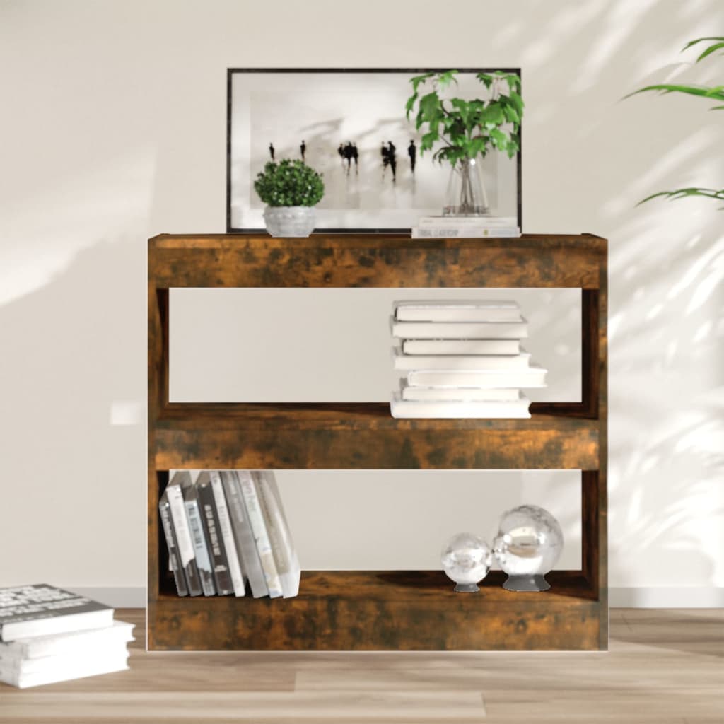 Bibliotecă/Separator cameră, stejar fumuriu, 80x30x72 cm, PAL