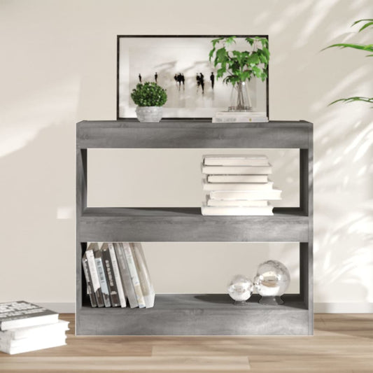 Bibliotecă/Separator cameră, gri sonoma, 80x30x72 cm, PAL