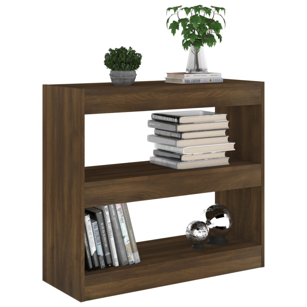 Bibliotecă/Separator cameră, stejar maro, 80x30x72 cm, PAL