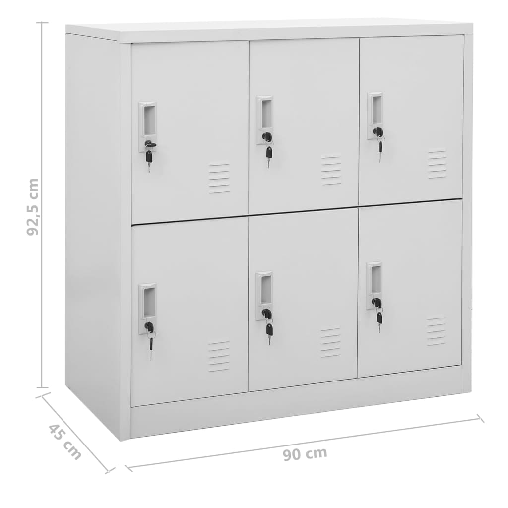 Dulapuri vestiar, 2 buc., gri deschis, 90x45x92,5 cm, oțel