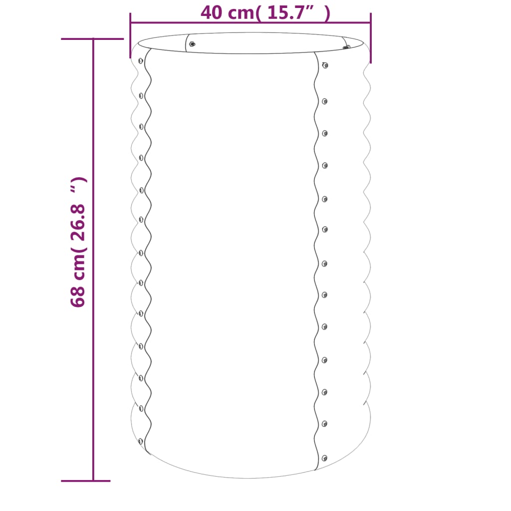 Jardinieră grădină maro 40x40x68 cm oțel vopsit electrostatic