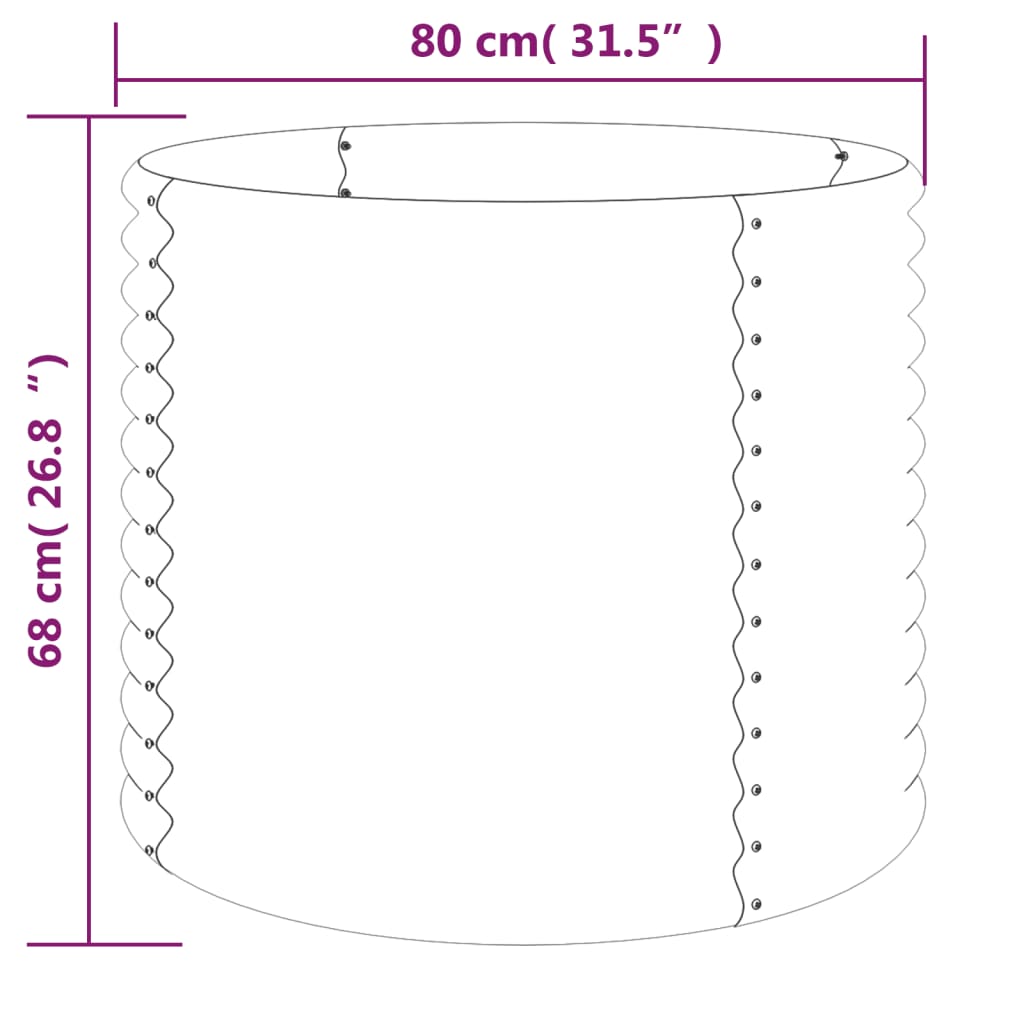 Jardinieră grădină maro 80x80x68 cm oțel vopsit electrostatic