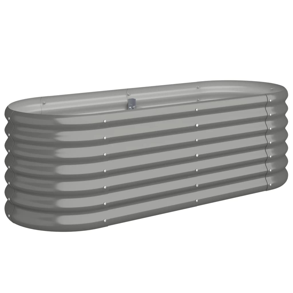 Strat înălțat grădină gri 114x40x36cm oțel vopsit electrostatic