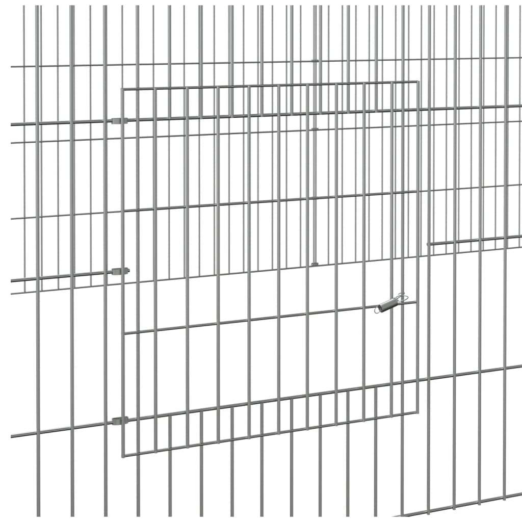 Cușcă pentru iepuri, 2 panouri, 220x110x55 cm, fier galvanizat