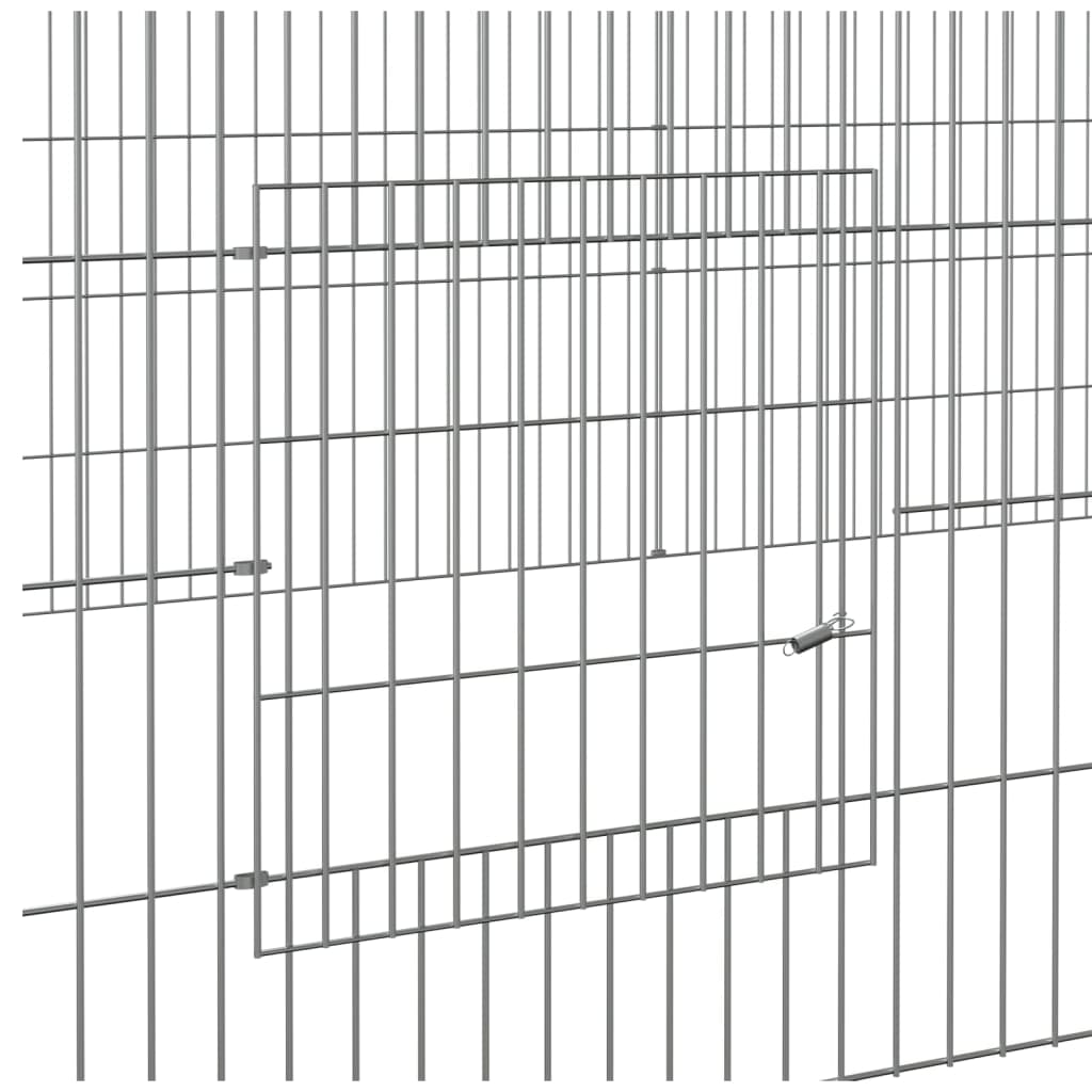 Cușcă pentru iepuri, 3 panouri, 325x109x54 cm, fier galvanizat