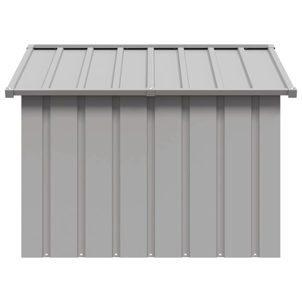Casă pentru câini, gri, 116,5x103x81,5 cm, oțel galvanizat