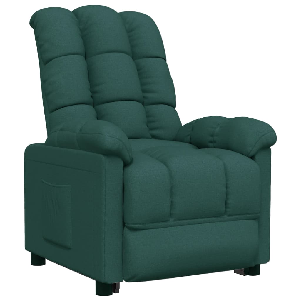Fotoliu rabatabil, verde închis, material textil