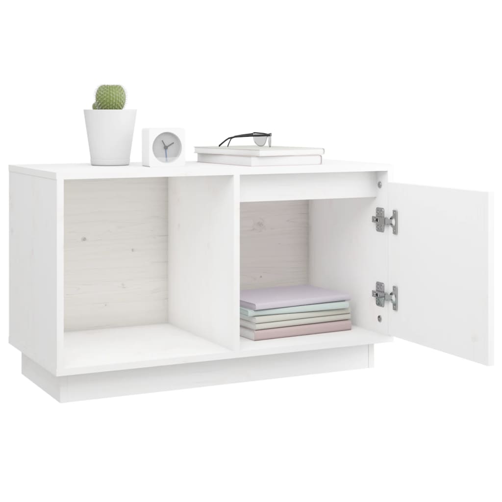 TV sideboard, white, 74x35x44 cm, solid pine wood