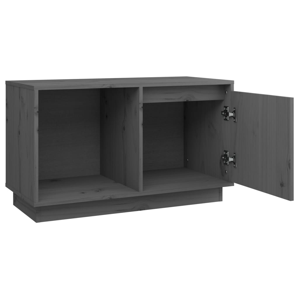 TV sideboard, gray, 74x35x44 cm, solid pine wood