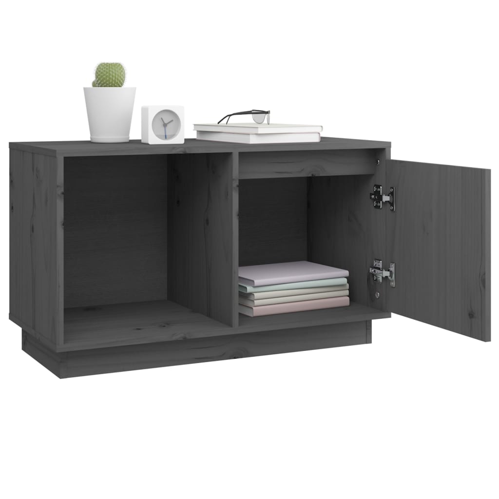 TV sideboard, gray, 74x35x44 cm, solid pine wood