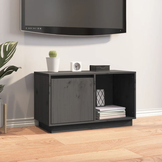 TV sideboard, gray, 74x35x44 cm, solid pine wood