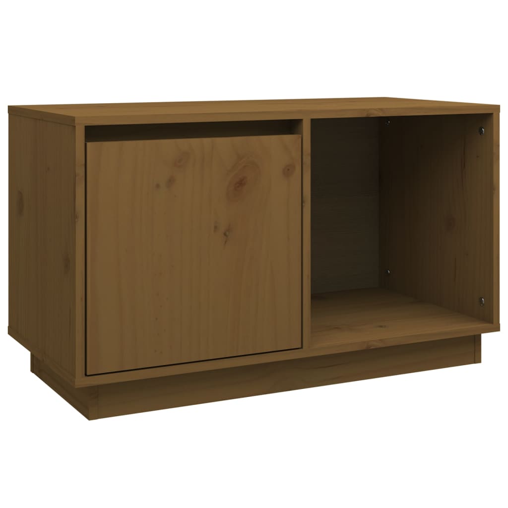 TV chest, honey brown, 74x35x44 cm, solid pine wood