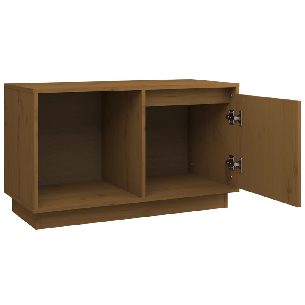 TV chest, honey brown, 74x35x44 cm, solid pine wood