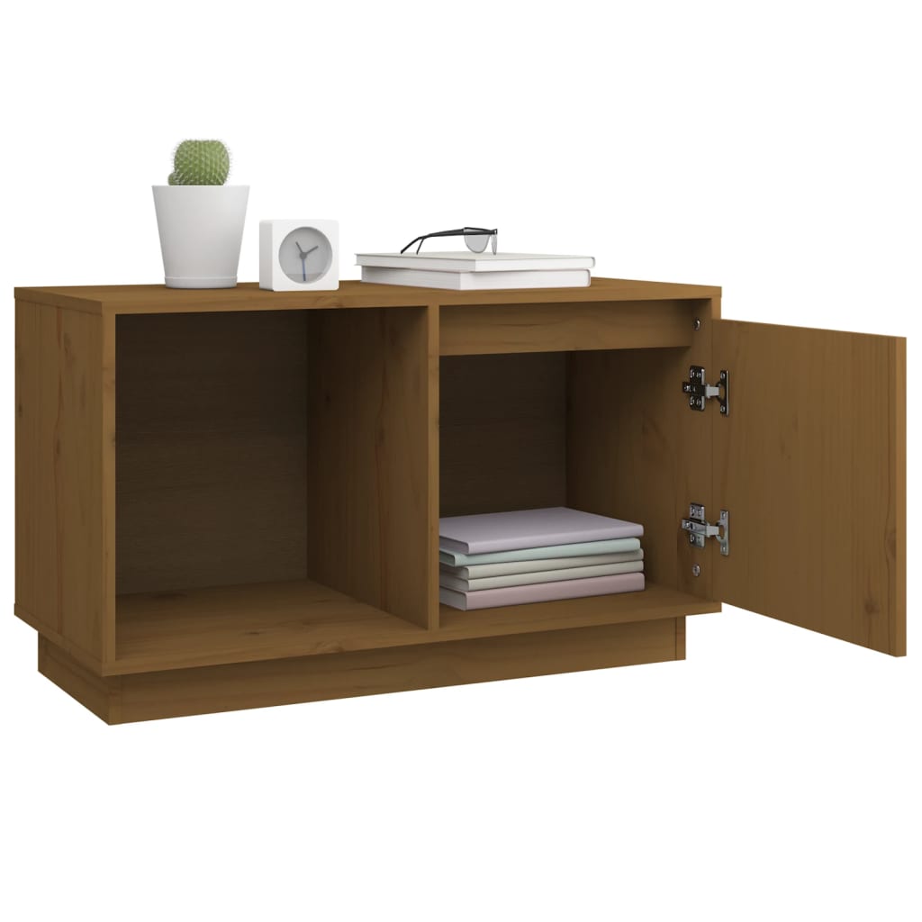 TV chest, honey brown, 74x35x44 cm, solid pine wood