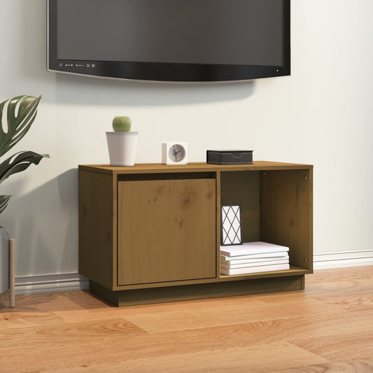 TV chest, honey brown, 74x35x44 cm, solid pine wood