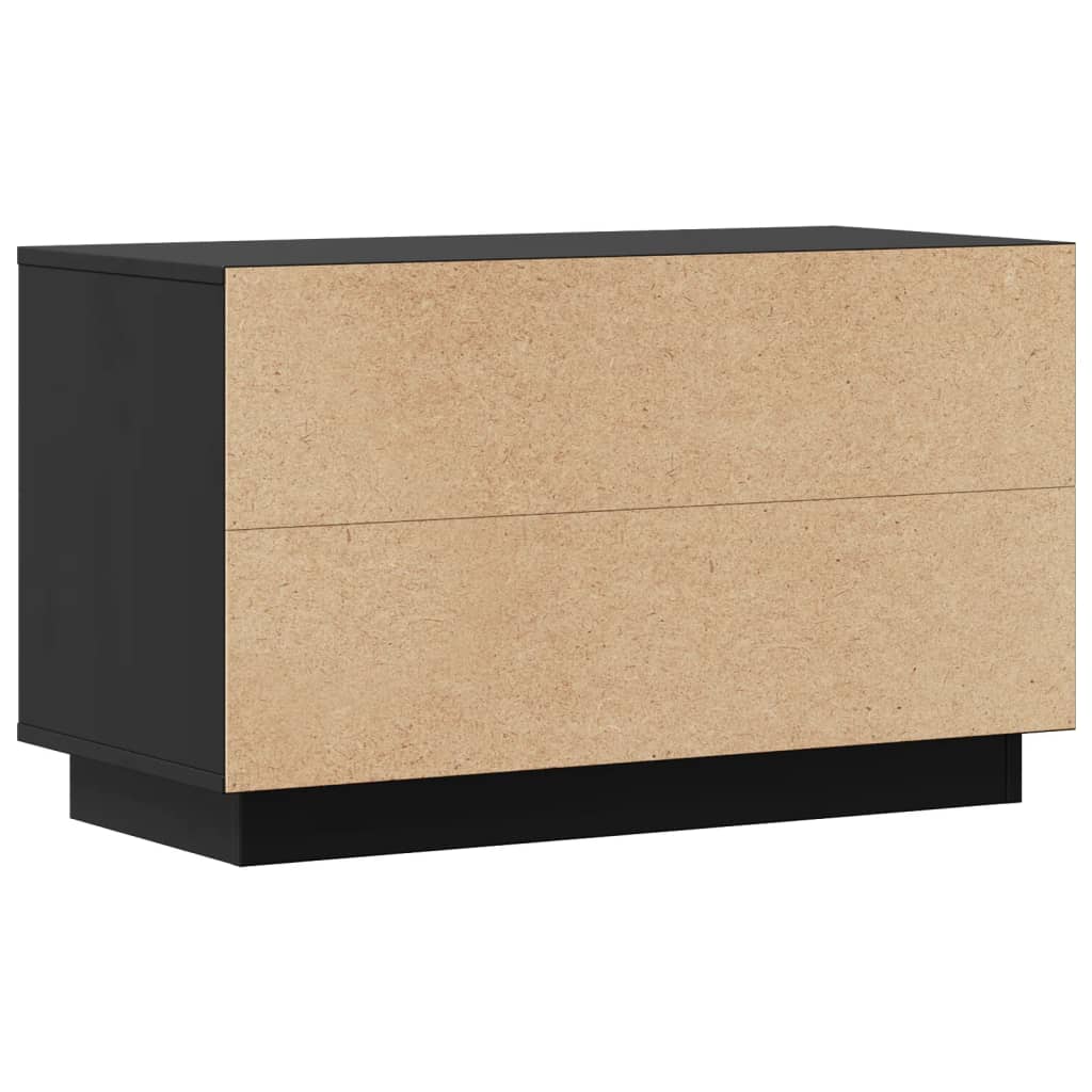 Comodă TV, negru, 74x35x44 cm, lemn masiv de pin