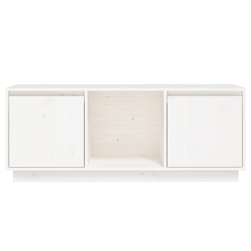 TV sideboard, white, 110.5x35x44 cm, solid pine wood