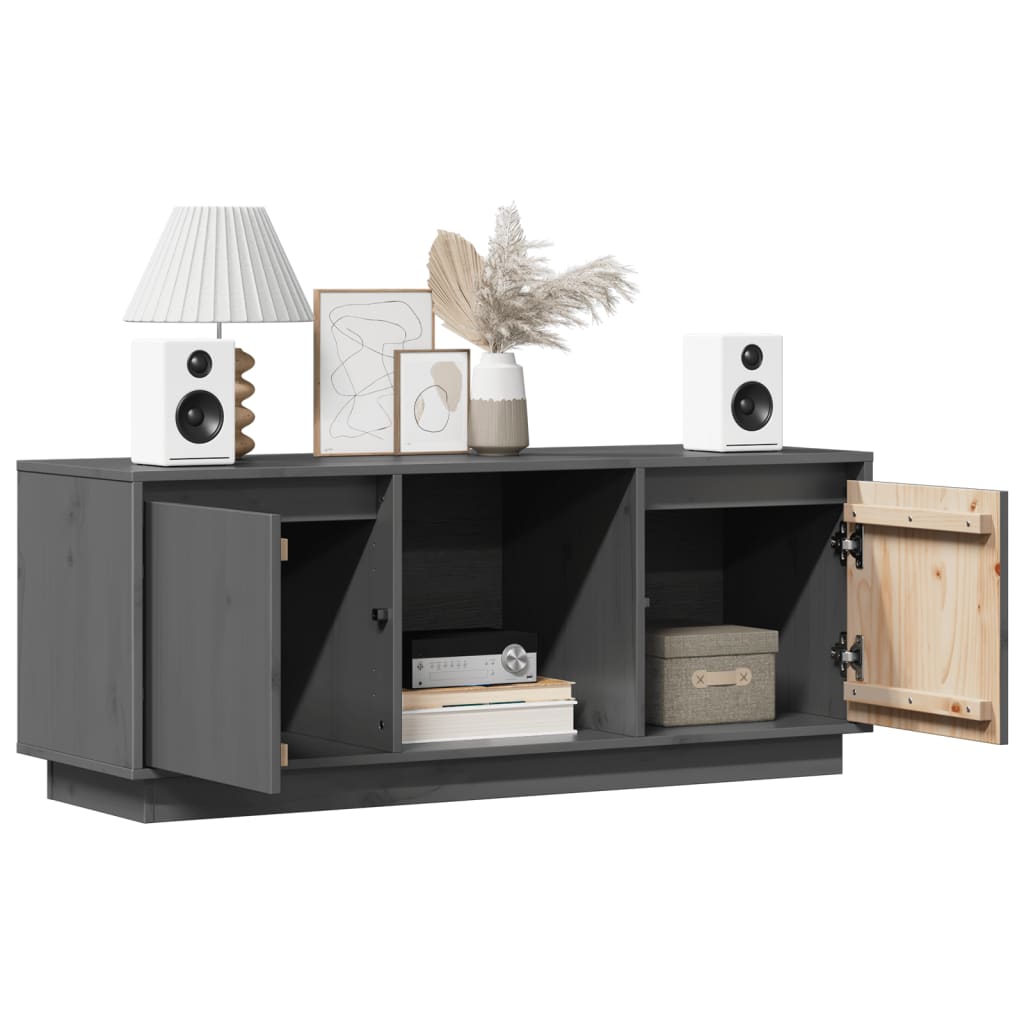 TV sideboard, gray, 110.5x35x44 cm, solid pine wood