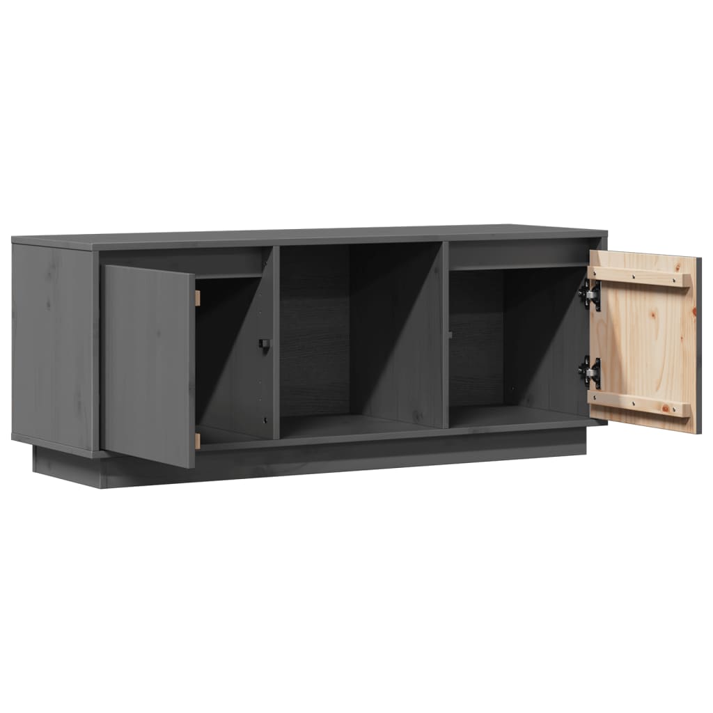 TV sideboard, gray, 110.5x35x44 cm, solid pine wood