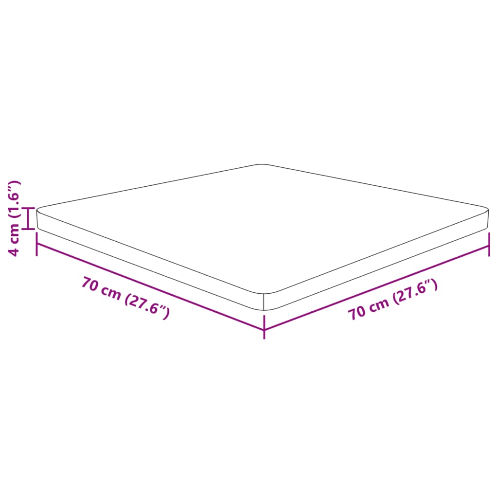 Blat de masă pătrat maro închis 70x70x4 cm lemn stejar tratat