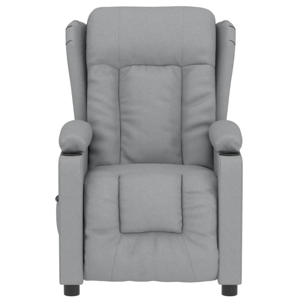 Fotoliu rabatabil electric, gri deschis, textil