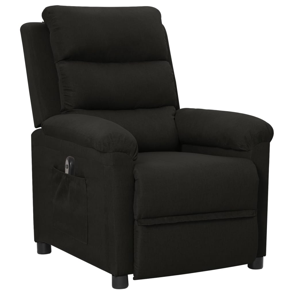 Fotoliu rabatabil electric, negru, material textil