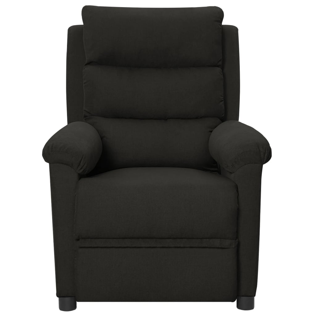 Fotoliu rabatabil electric, negru, material textil