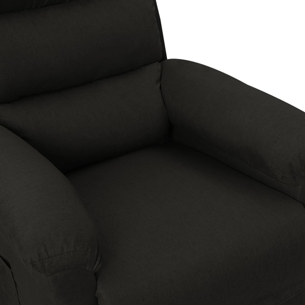Fotoliu rabatabil electric, negru, material textil