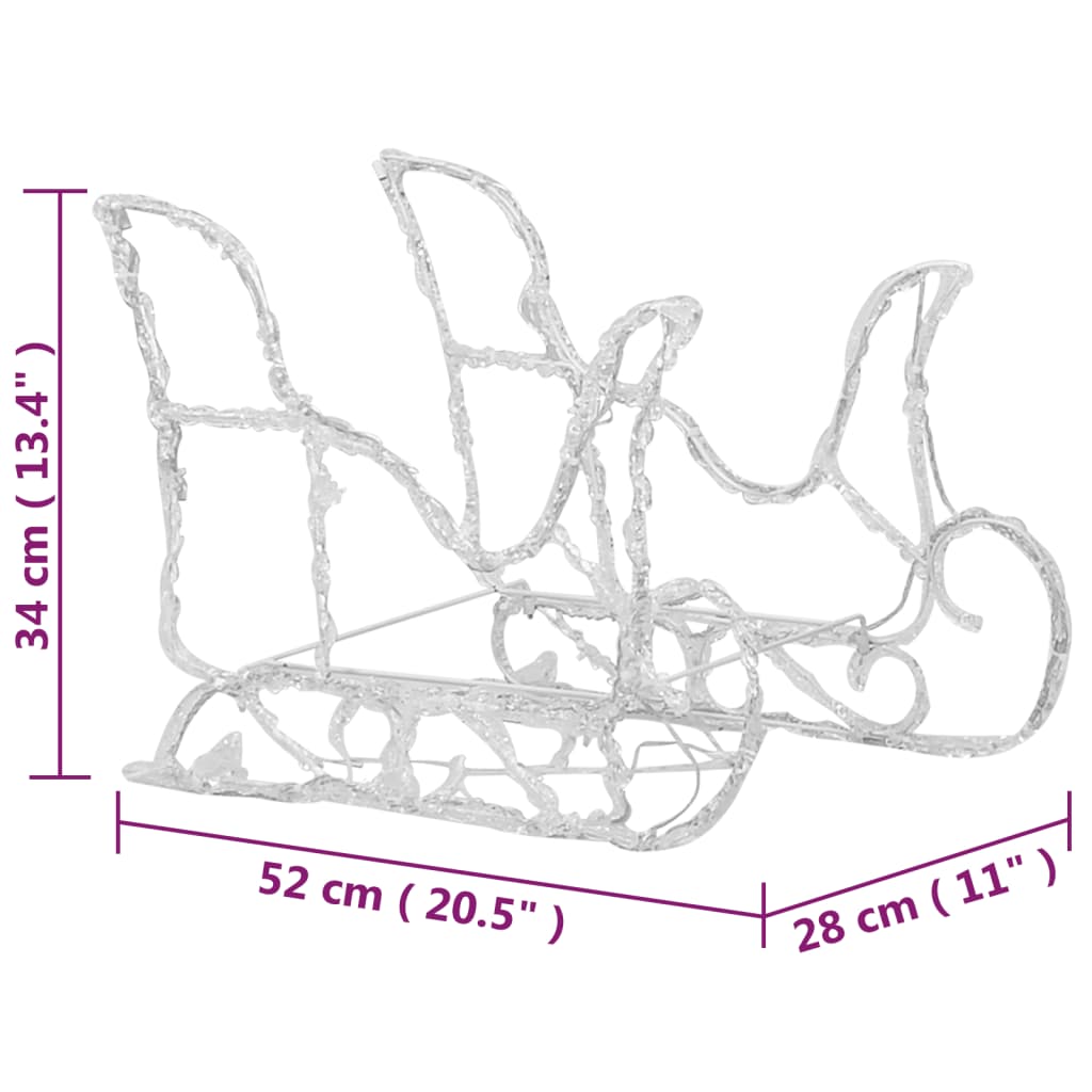 Decorațiune de Crăciun reni și sanie 320 LED-uri acril