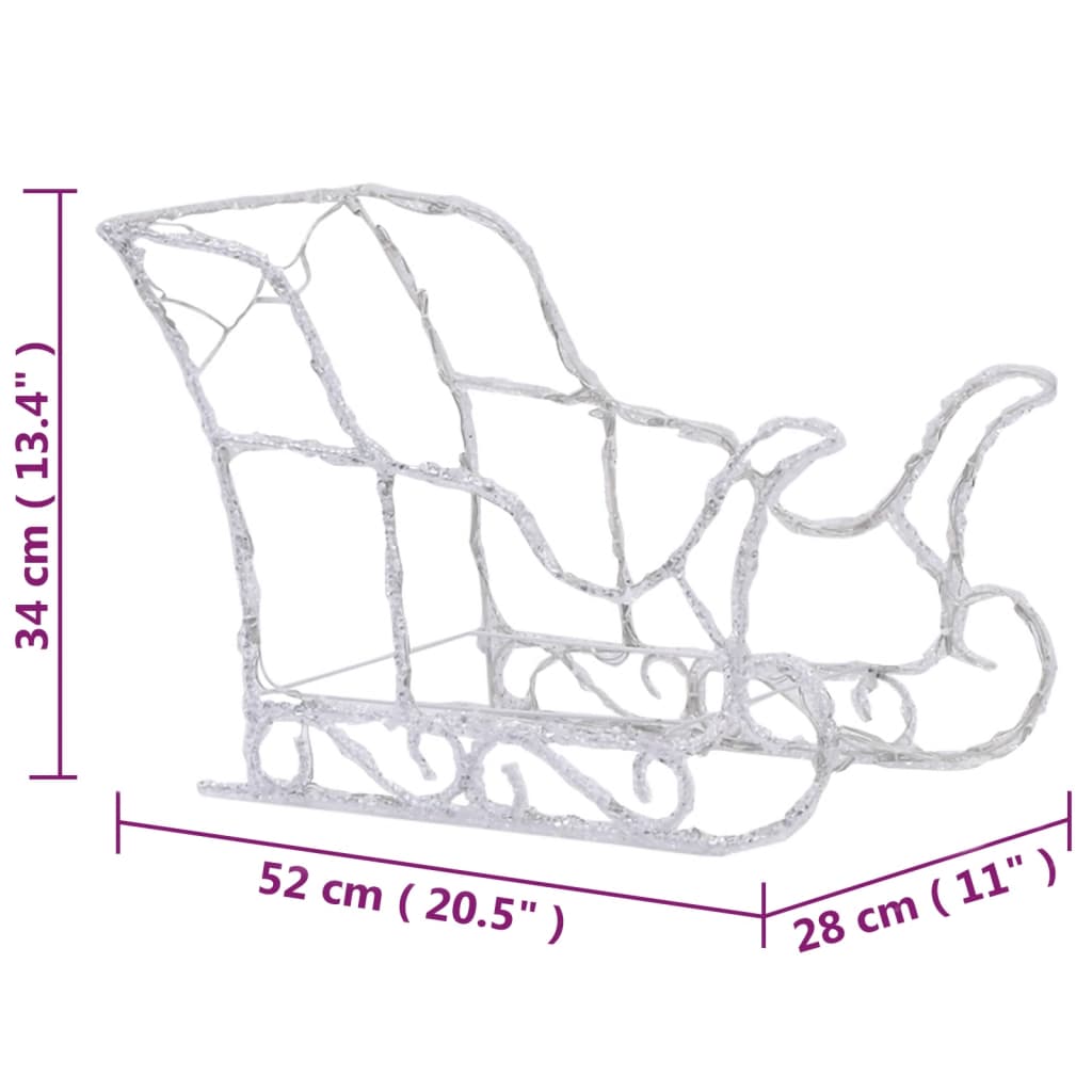 Decorațiune de Crăciun reni și sanie 320 LED-uri acril