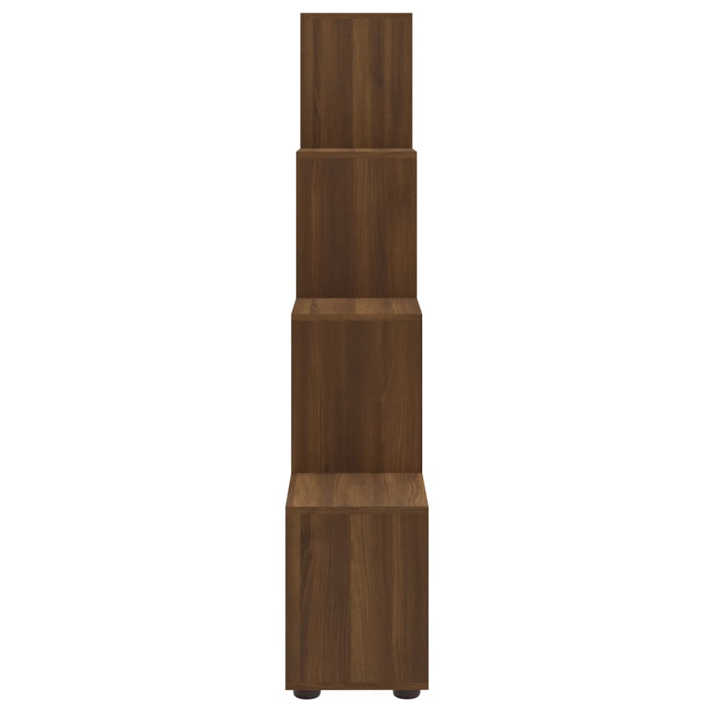 Bibliotecă în trepte, stejar maro, 142 cm, lemn compozit