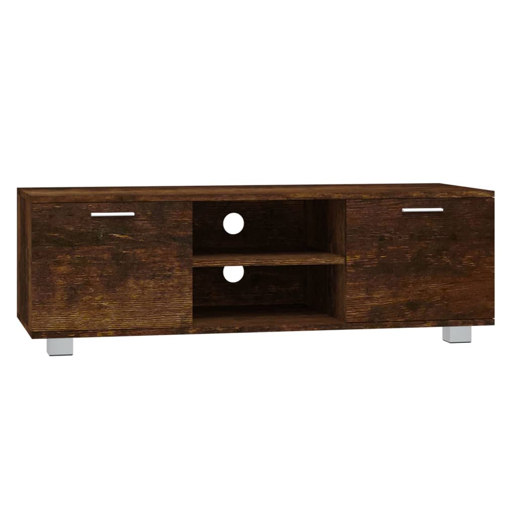 Comodă TV, stejar fumuriu, 120x40,5x35 cm, lemn prelucrat