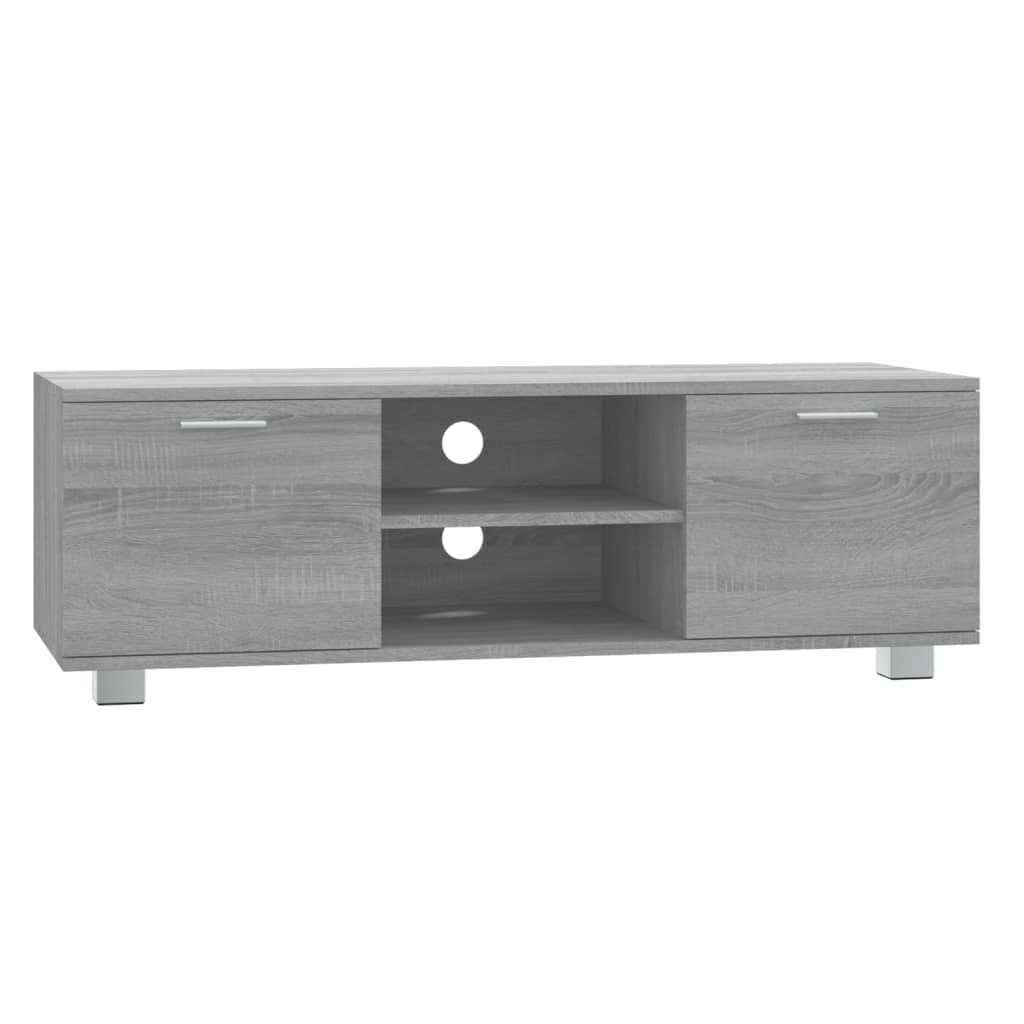 Comodă TV, gri sonoma, 120x40,5x35 cm, lemn prelucrat