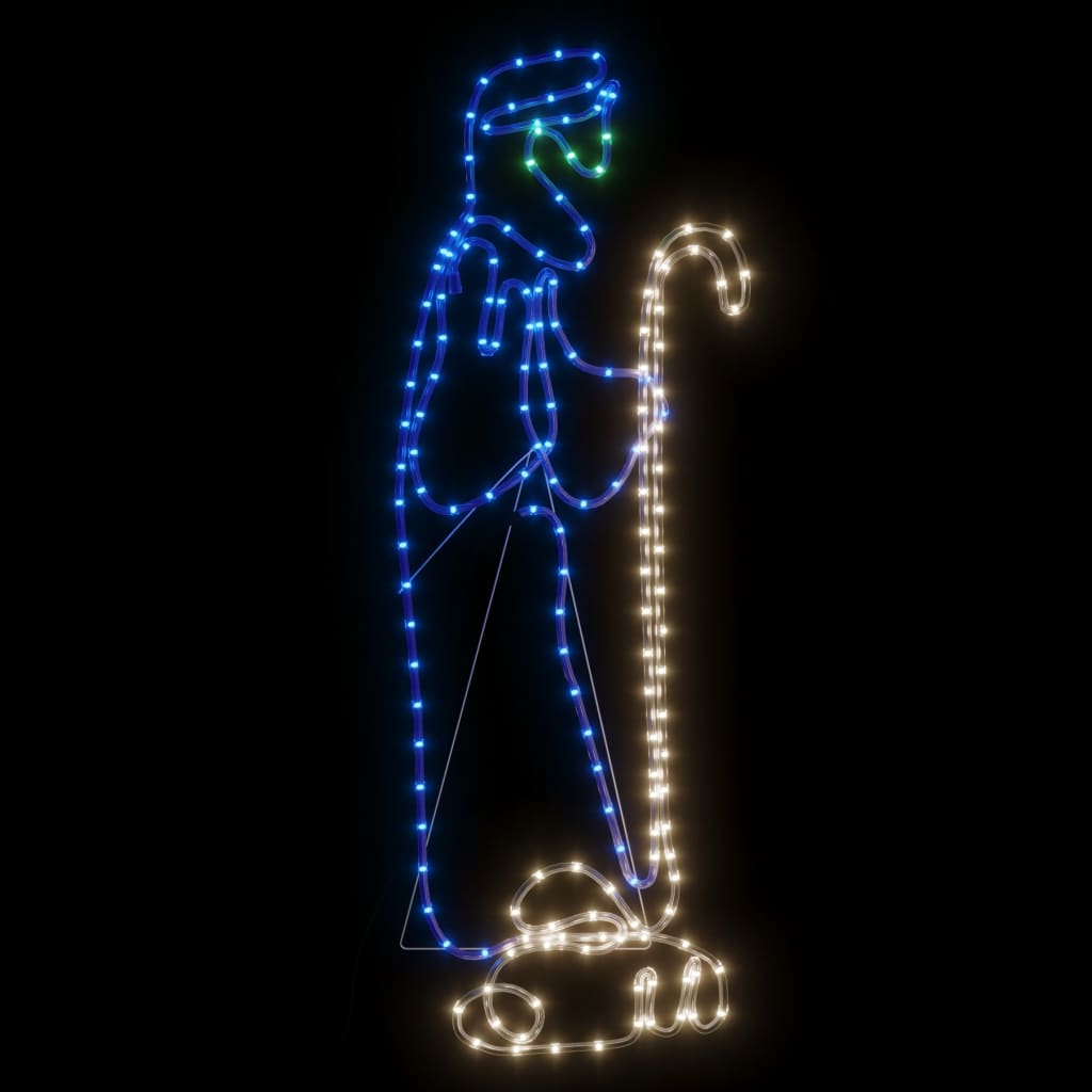 Figurină cioban cu miel de Crăciun, 168 de LED-uri