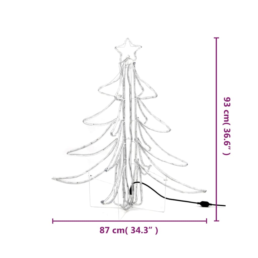 Figurină brad de Crăciun pliabil LED, alb cald, 87x87x93 cm