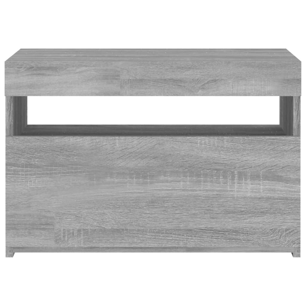 Comodă TV cu lumini LED, gri sonoma, 60x35x40 cm