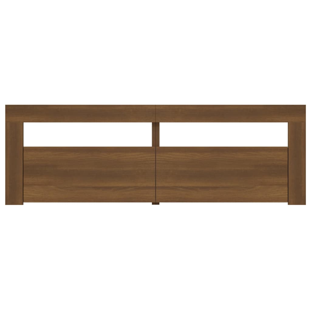 Comodă TV cu lumini LED, stejar maro, 120x35x40 cm