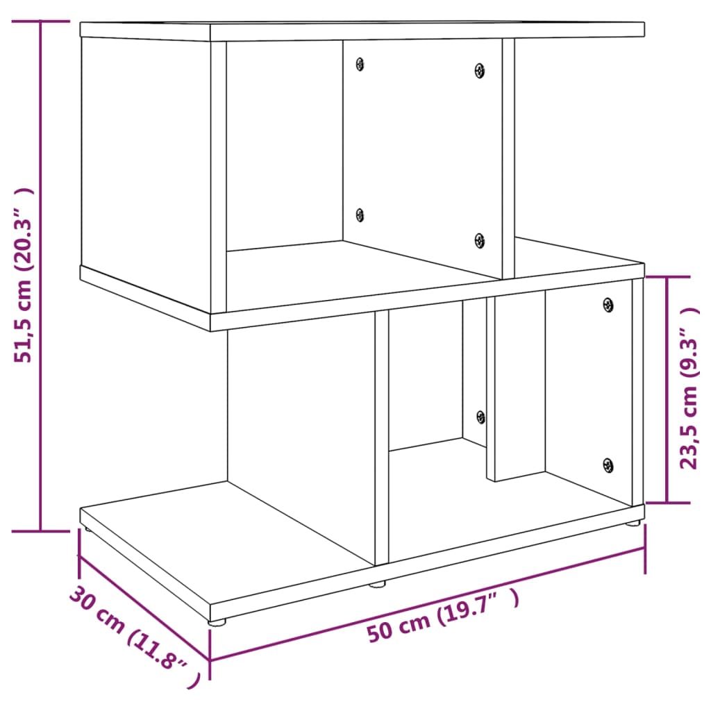 Noptiere, 2 buc., stejar maro, 50x30x51,5 cm, lemn prelucrat