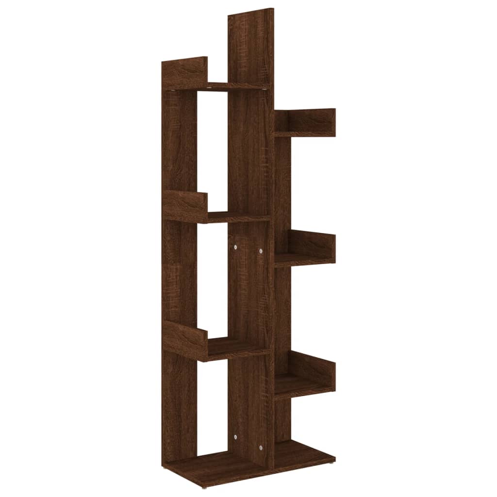 Bibliotecă, stejar maro, 48x25,5x140 cm, lemn prelucrat