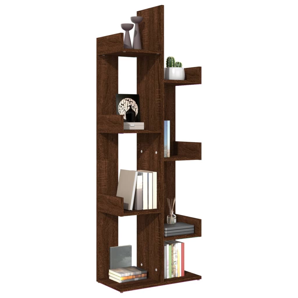 Bibliotecă, stejar maro, 48x25,5x140 cm, lemn prelucrat