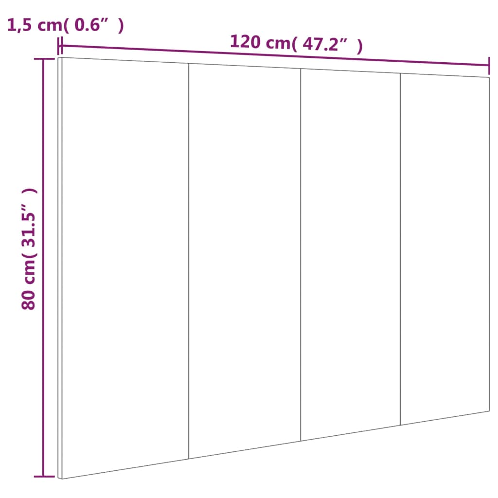 Tăblie de pat, gri beton, 120x1,5x80 cm, lemn prelucrat