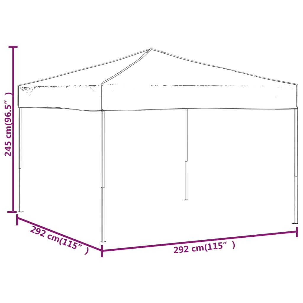 Cort de petrecere pliabil, negru, 3x3 m