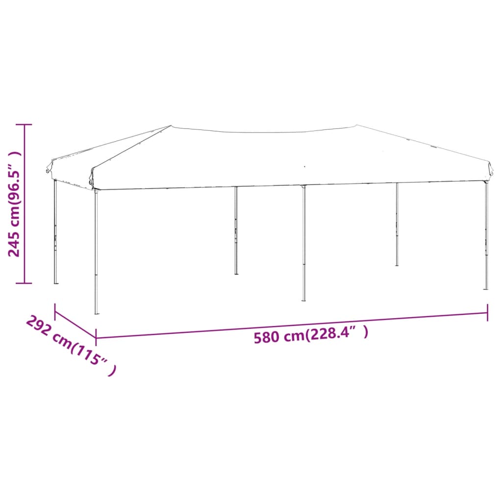 Cort pliabil pentru petreceri cu pereți lateral, alb, 3x6 m