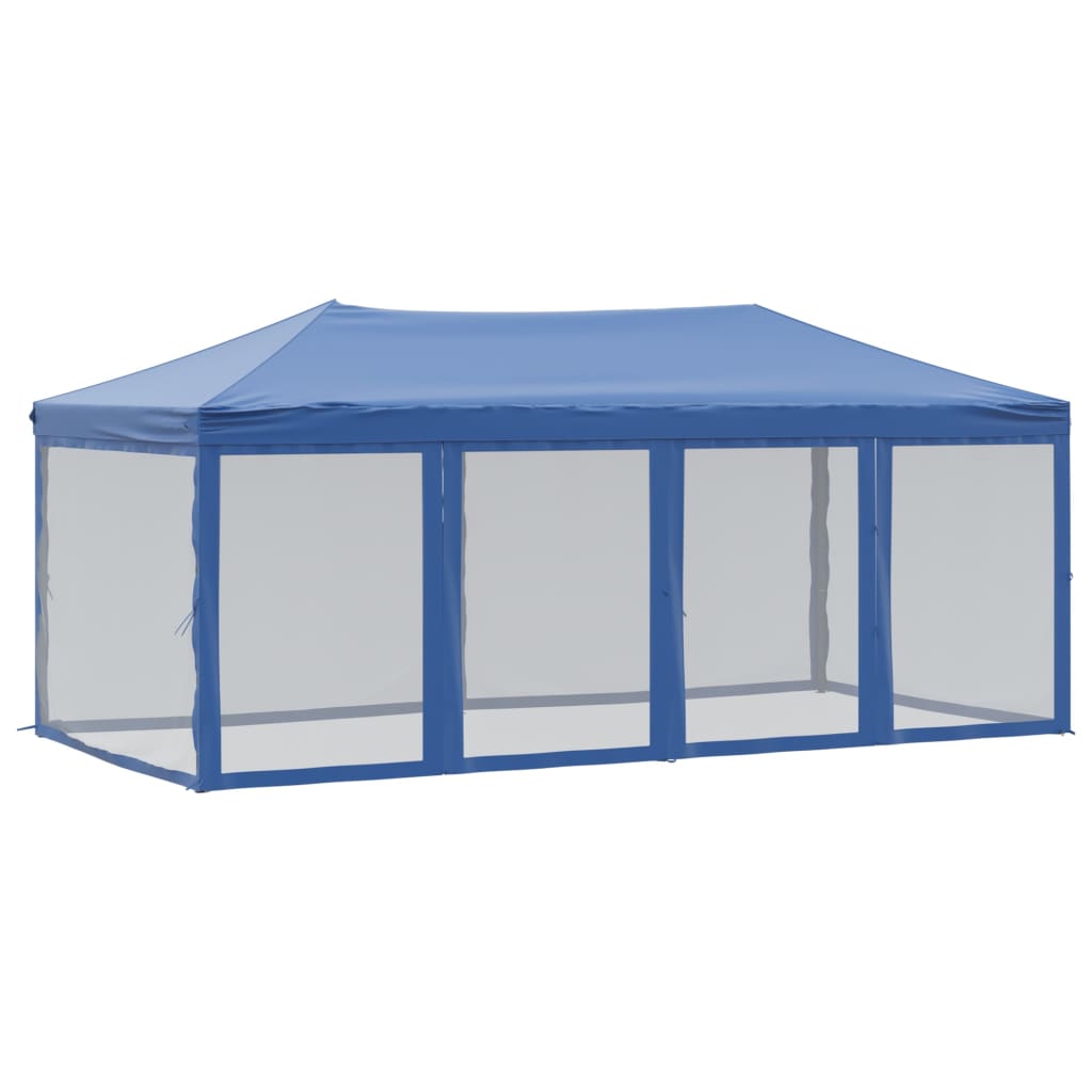 Folding party tent with blue side walls 3x6 m