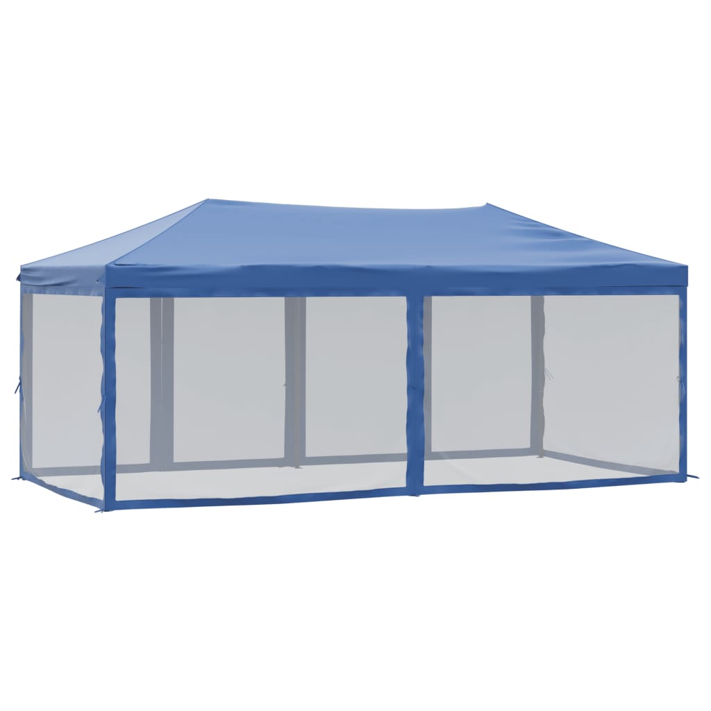 Folding party tent with blue side walls 3x6 m