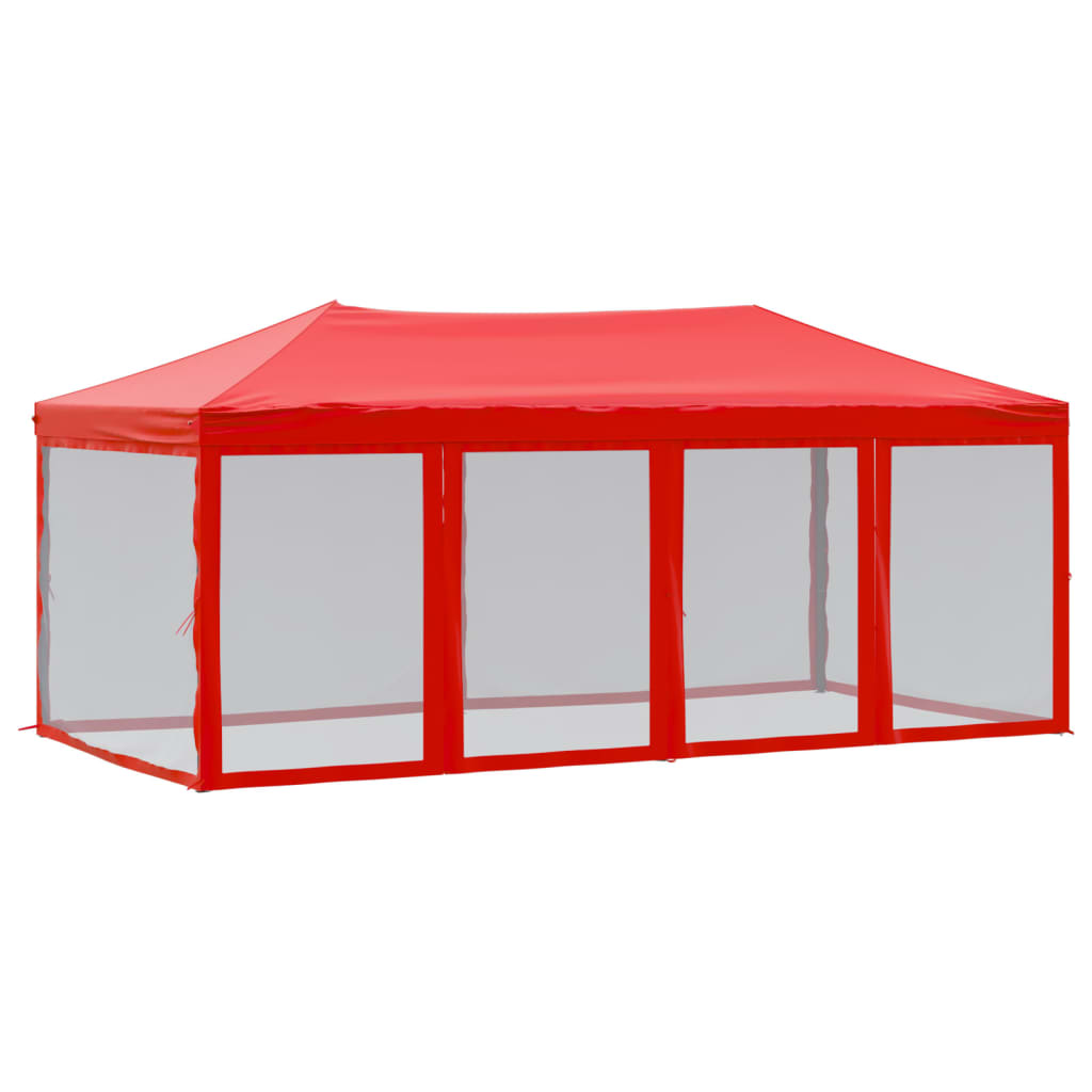 Folding party tent, side walls, red, 3x6 m