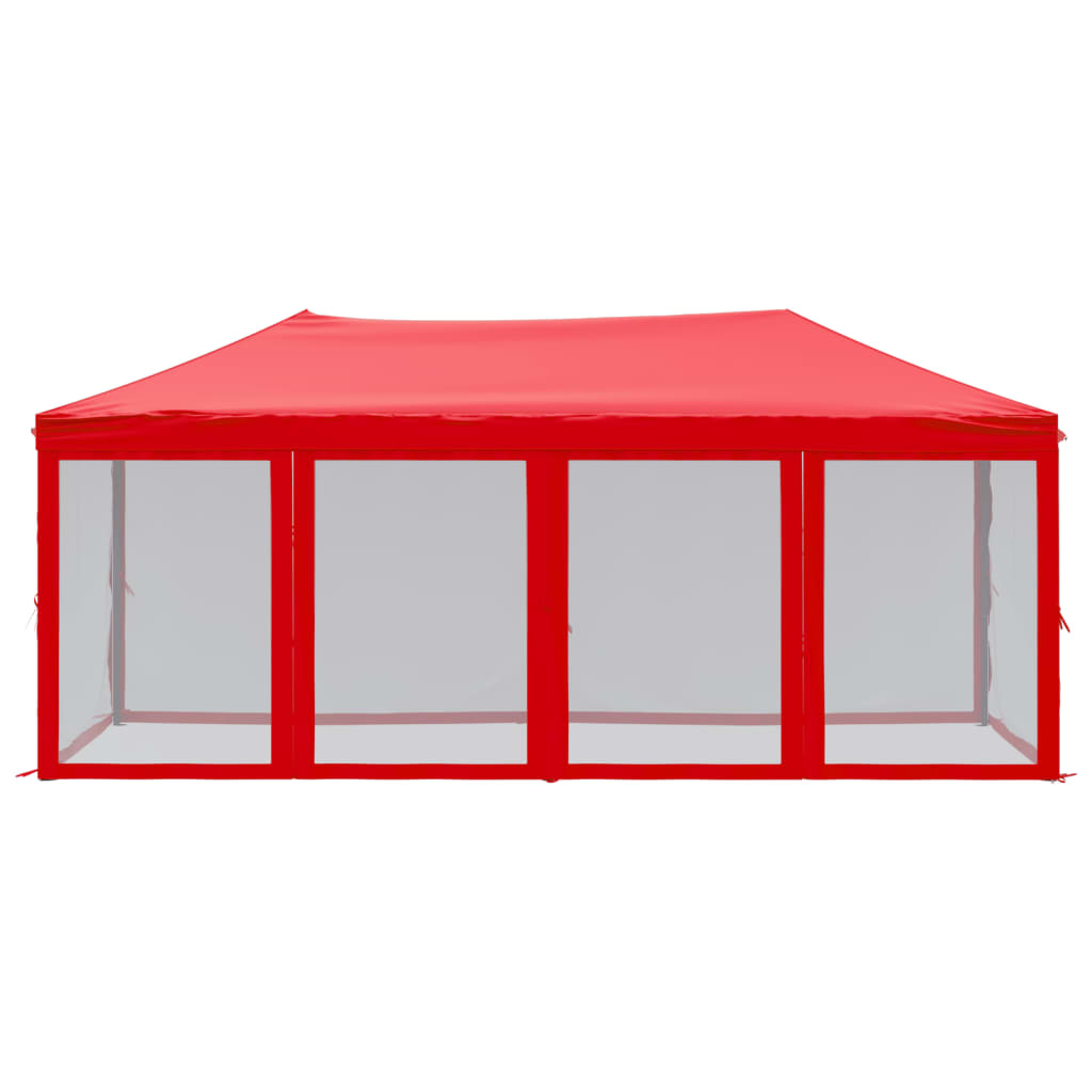 Folding party tent, side walls, red, 3x6 m