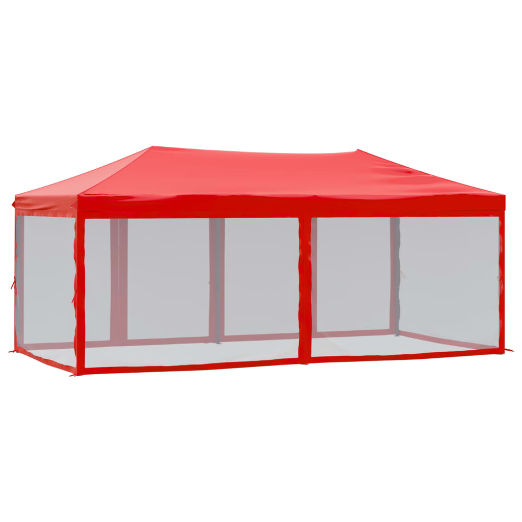 Folding party tent, side walls, red, 3x6 m